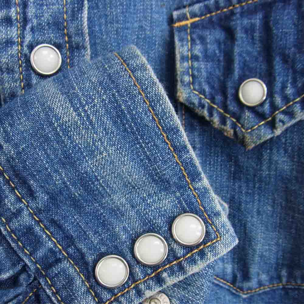 REMI RELIEF レミレリーフ フラワー スタッズ デニム 長袖 インディゴブルー系 M【中古】