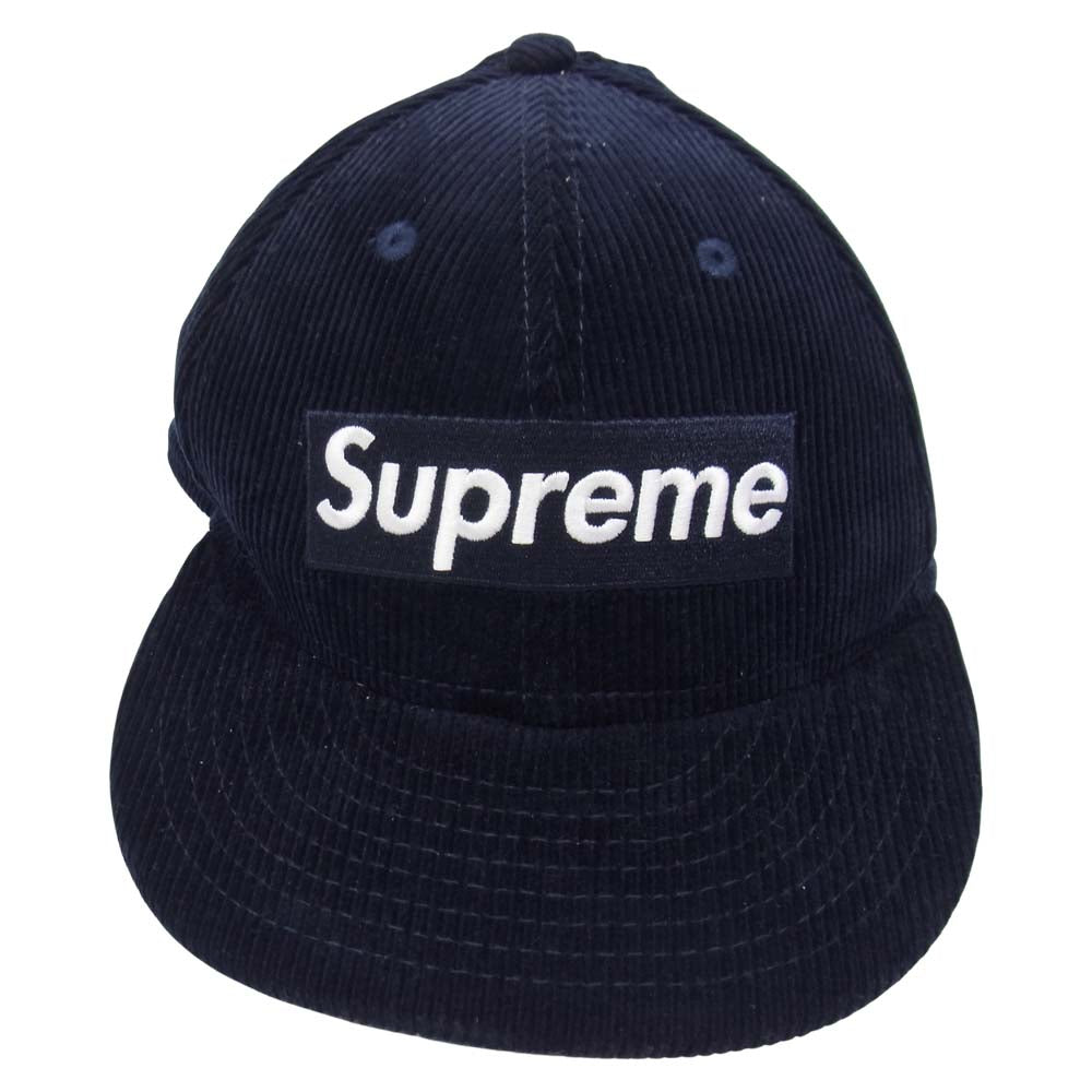 Supreme シュプリーム 15AW Corduroy Box Logo New Era コーデュロイ ボックス ロゴ ニューエラ キャップ ネイビー系 7 5/8【中古】