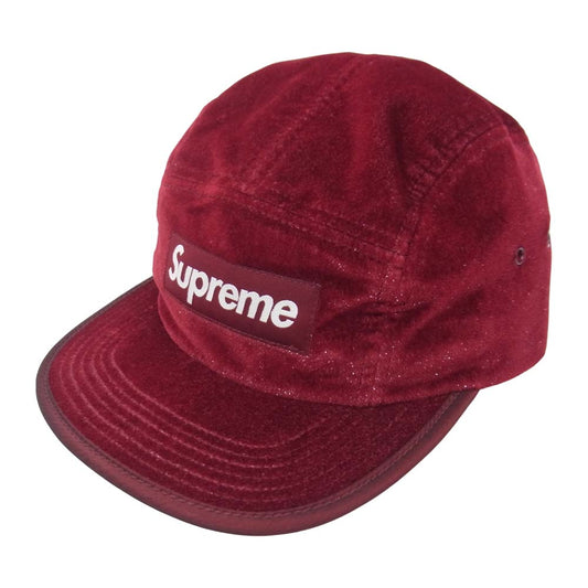 Supreme シュプリーム Neon Velour Camp Cap ネオン ベロア キャンプ キャップ ワインレッド系【中古】