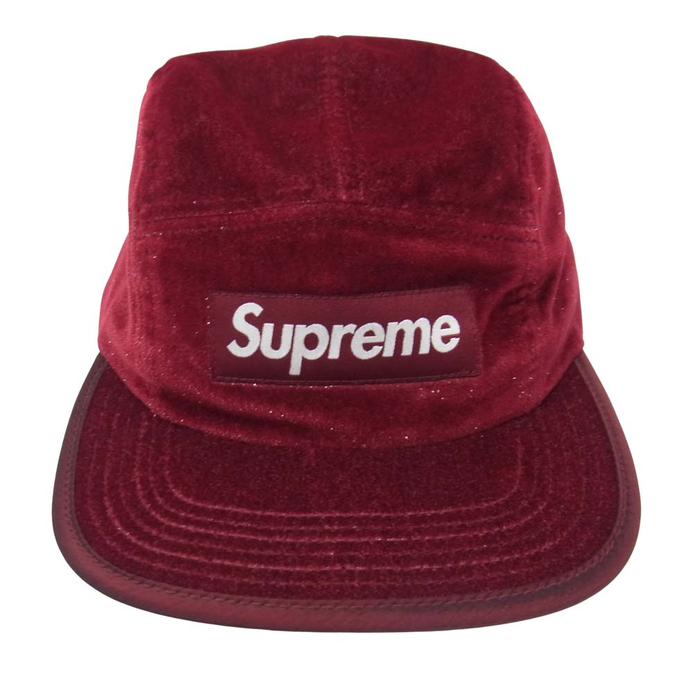 Supreme シュプリーム Neon Velour Camp Cap ネオン ベロア キャンプ キャップ ワインレッド系【中古】