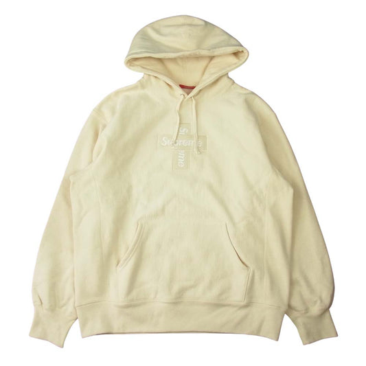 Supreme シュプリーム 20AW Cross Box Logo Hooded Sweatshirt クロスボックスロゴ フーデッド スウェットシャツ オフホワイト系 M【美品】【中古】