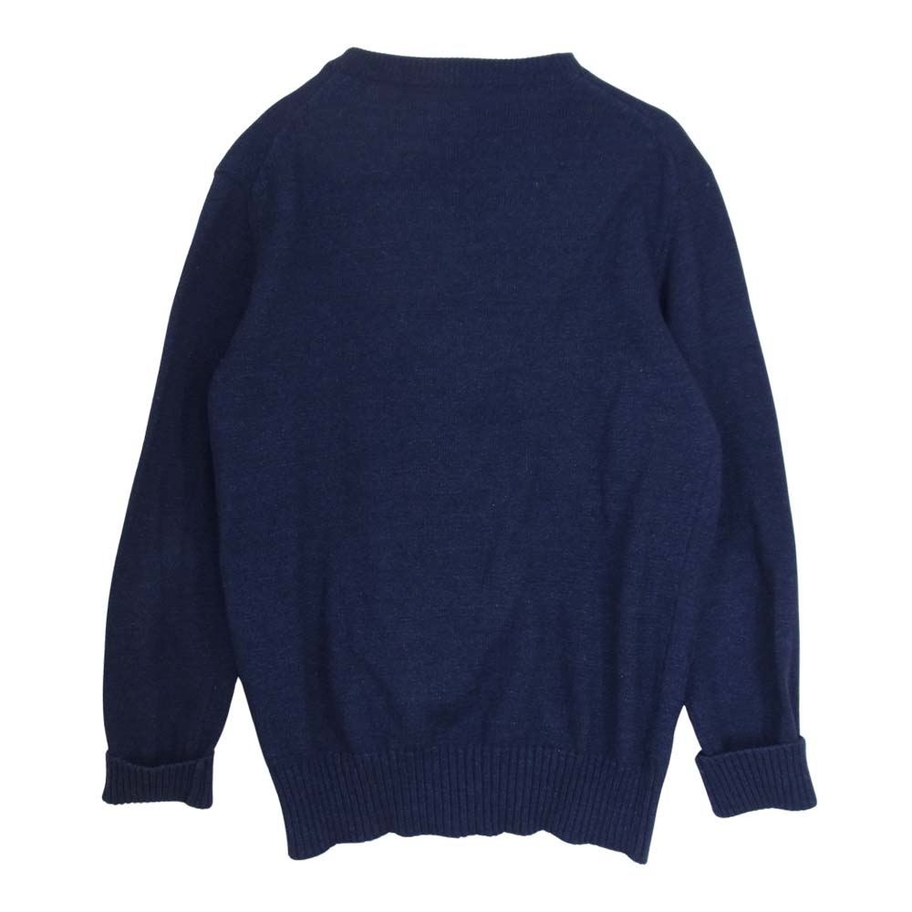 ファクトリエ スーピマコットン Vネック ニット カーディガン ネイビー系 M【中古】