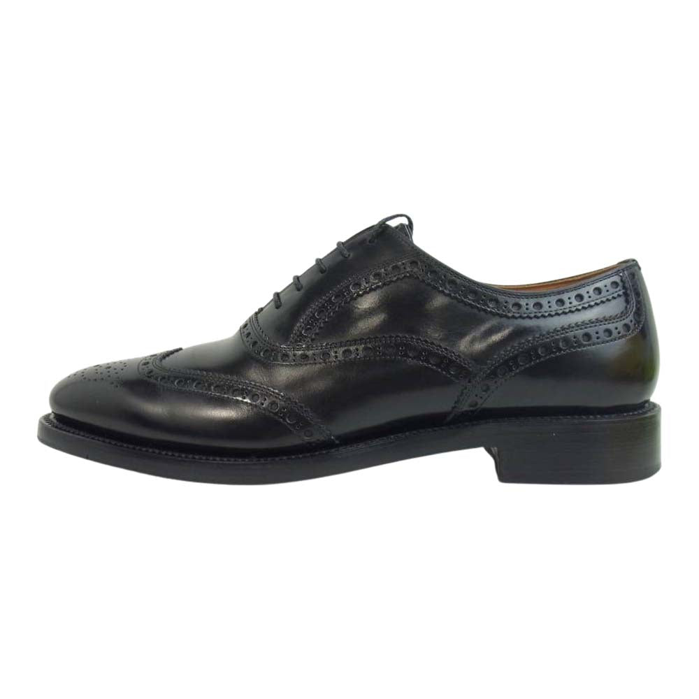 SCOTCH GRAIN スコッチグレイン IMPERIAL インペリアル 内羽根 ウィングチップ レザー シューズ ブラック系 24.5cm【中古】