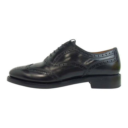 SCOTCH GRAIN スコッチグレイン IMPERIAL インペリアル 内羽根 ウィングチップ レザー シューズ ブラック系 24.5cm【中古】