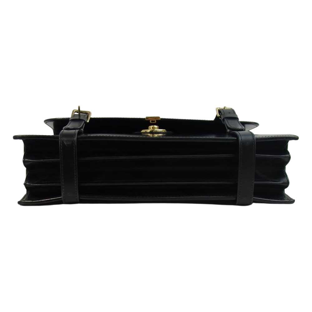 大峡製鞄 オオバセイホウ 954-BRD ブライドルレザー ベルト付 ブリーフケース ビジネスバッグ ブラック系【中古】