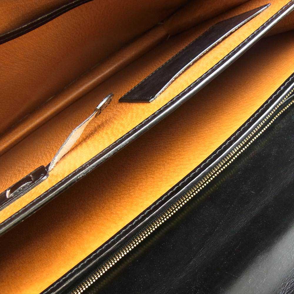 大峡製鞄 オオバセイホウ 954-BRD ブライドルレザー ベルト付 ブリーフケース ビジネスバッグ ブラック系【中古】