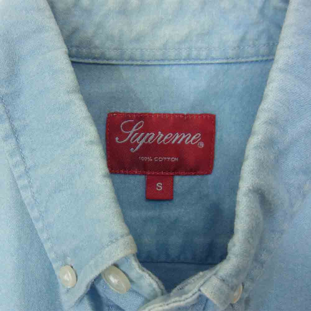 Supreme シュプリーム L/S Shirt 胸ポケット ボタンダウンシャツ ブルー ブルー系 S【中古】