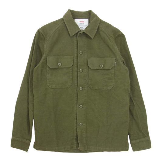 Supreme シュプリーム 15AW Moleskin Army Shirt モールスキン アーミー シャツ カーキ カーキ系 S【中古】