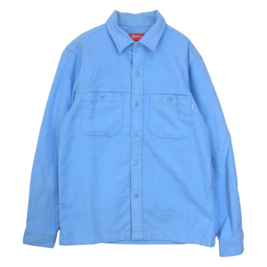 Supreme シュプリーム 16AW Moleskin Field Shirt モールスキン フィールドシャツ  ブルー ライトブルー系 S【中古】