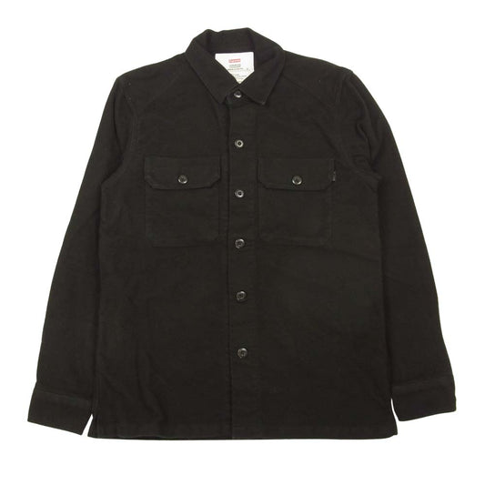 Supreme シュプリーム 15AW Moleskin Army Shirt モールスキン アーミー シャツ ブラック ブラック系 S【中古】