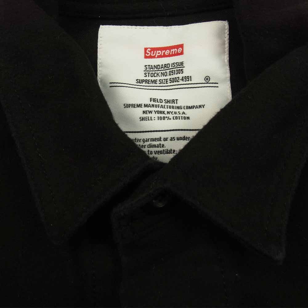 Supreme シュプリーム 15AW Moleskin Army Shirt モールスキン アーミー シャツ ブラック ブラック系 S【中古】