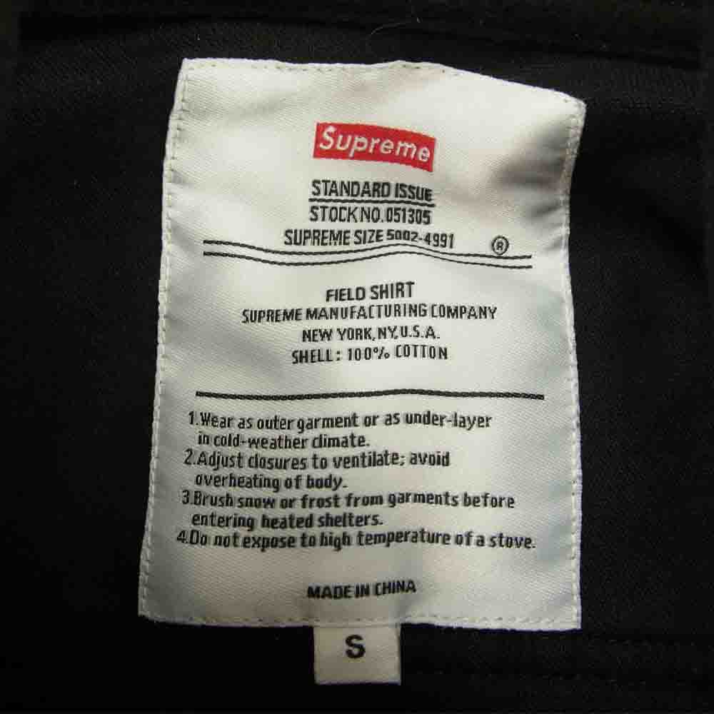 Supreme シュプリーム 15AW Moleskin Army Shirt モールスキン アーミー シャツ ブラック ブラック系 S【中古】