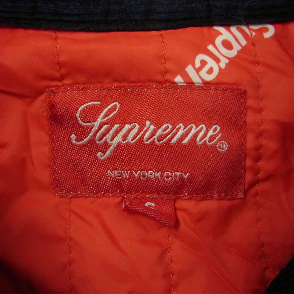 Supreme シュプリーム 17AW Corduroy Qualited Shirt コーデュロイ キルテッド シャツ ネイビー ダークネイビー系 S【中古】