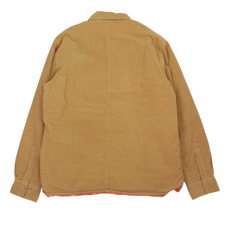 Supreme シュプリーム 17AW Corduroy Qualited Shirt コーデュロイ キルテッド シャツ ブラウン ベージュ系 S【中古】