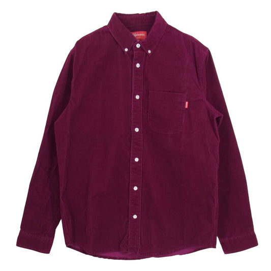 Supreme シュプリーム 16AW Corduroy Shirt コーデュロイ シャツ レッド ワインレッド系 M【中古】