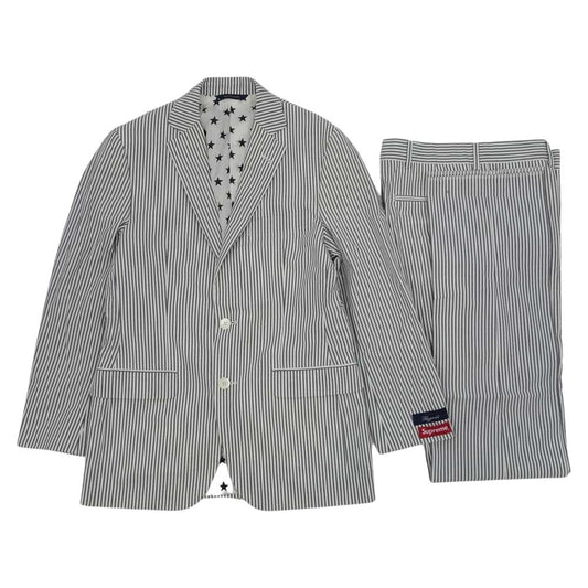 Supreme シュプリーム 14SS × Brooks Brothers ブルックスブラザーズ Seersucker Suit シアサッカー スーツ セットアップ グレー系 ホワイト系【中古】