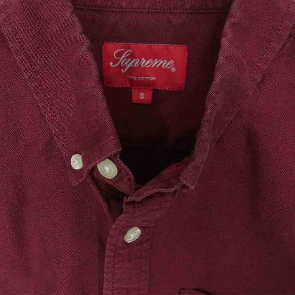 Supreme シュプリーム Button Down Shirt ボタン ダウン シャツ 赤 ワインレッド系 S【中古】
