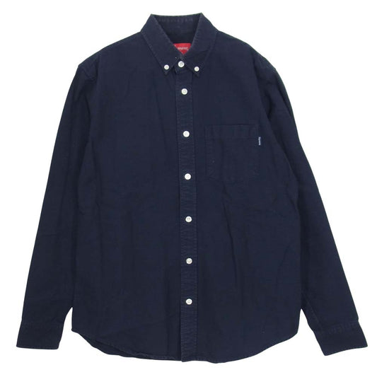 Supreme シュプリーム Button Down Shirt ボタン ダウン シャツ 紺 ネイビー系 S【中古】