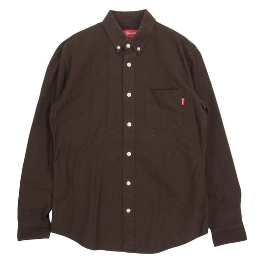 Supreme シュプリーム Button Down Shirt ボタン ダウン シャツ 茶 ブラウン系 S【中古】