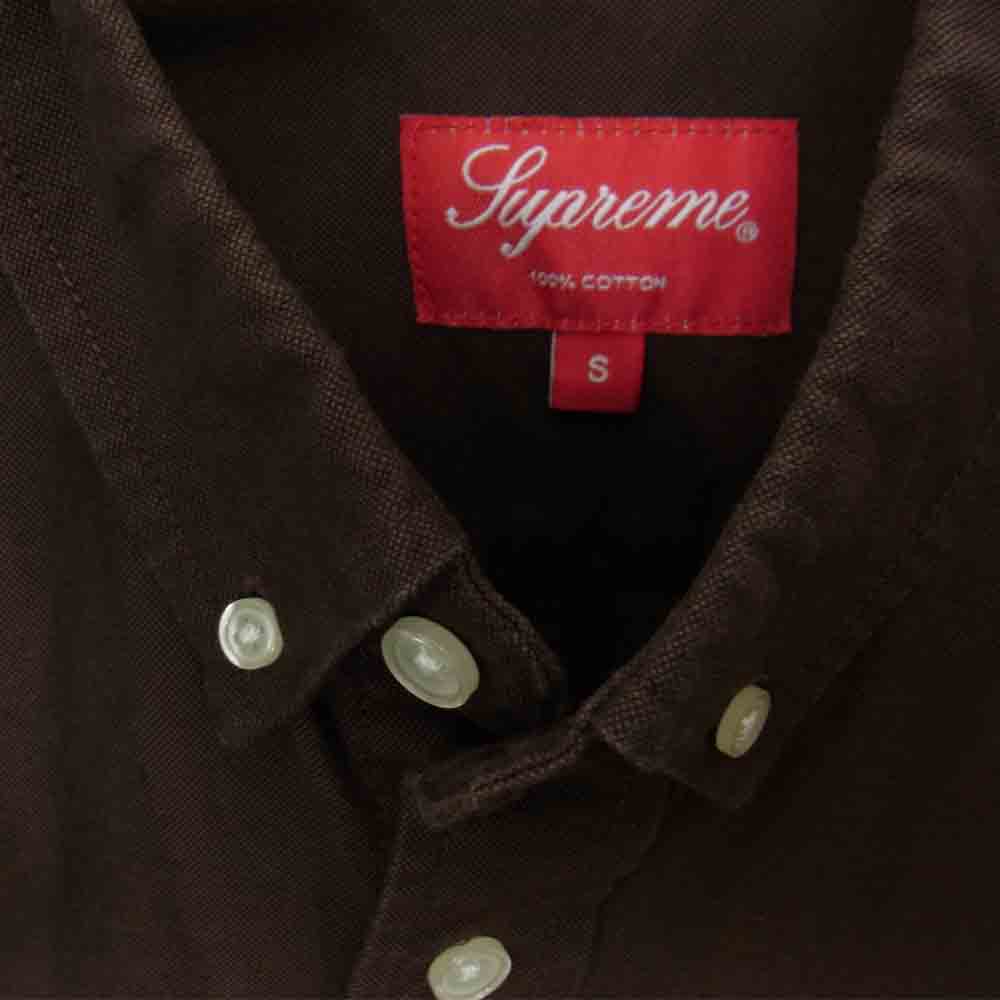 Supreme シュプリーム Button Down Shirt ボタン ダウン シャツ 茶 ブラウン系 S【中古】