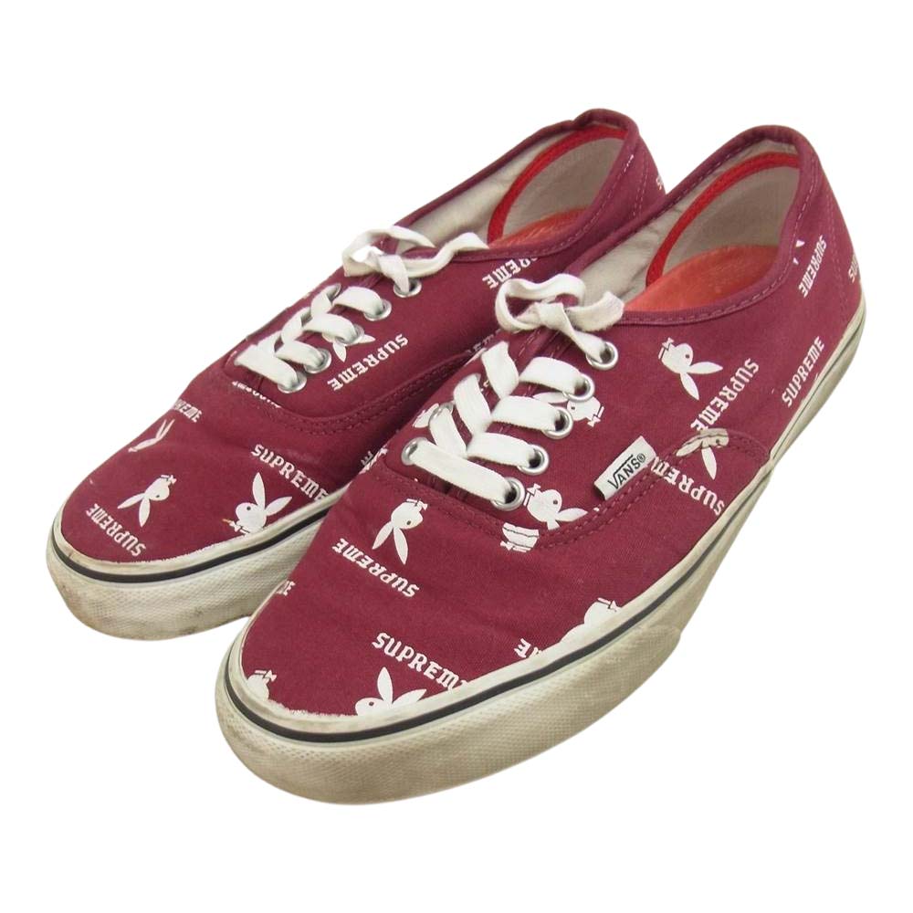Supreme シュプリーム ×Playboy × Vans Authentic プレイボーイ バンズ オーセンティック スニーカー ワインレッド系 26.5cm【中古】