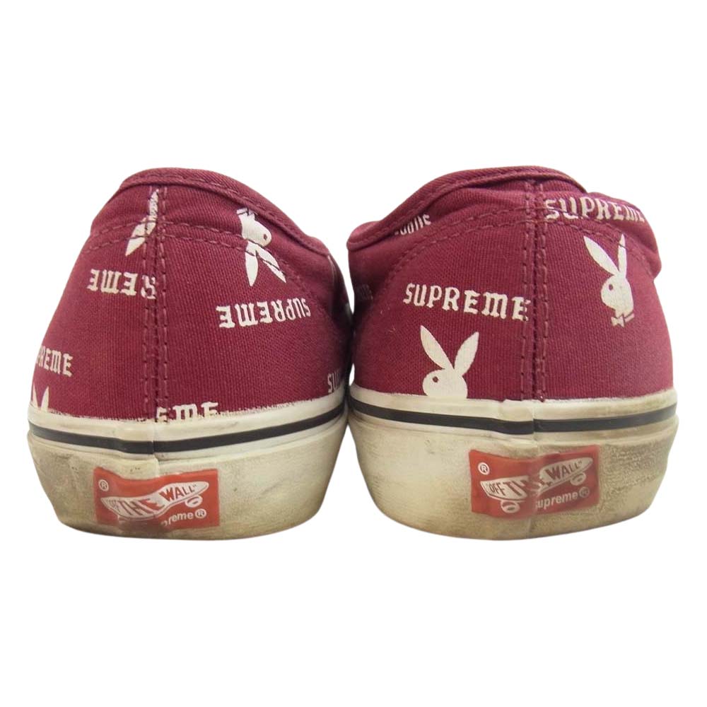 Supreme シュプリーム ×Playboy × Vans Authentic プレイボーイ バンズ オーセンティック スニーカー ワインレッド系 26.5cm【中古】