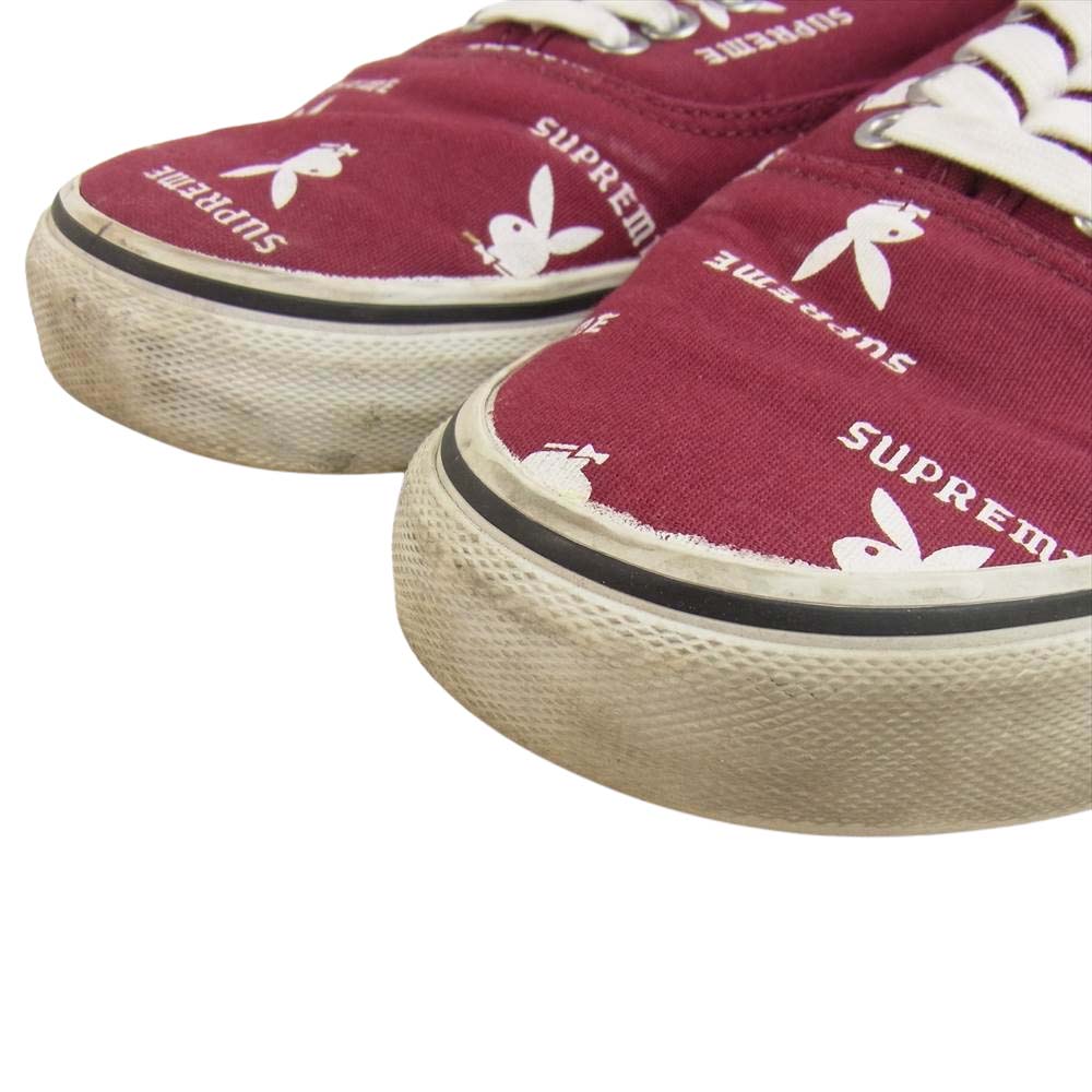 Supreme シュプリーム ×Playboy × Vans Authentic プレイボーイ バンズ オーセンティック スニーカー ワインレッド系 26.5cm【中古】