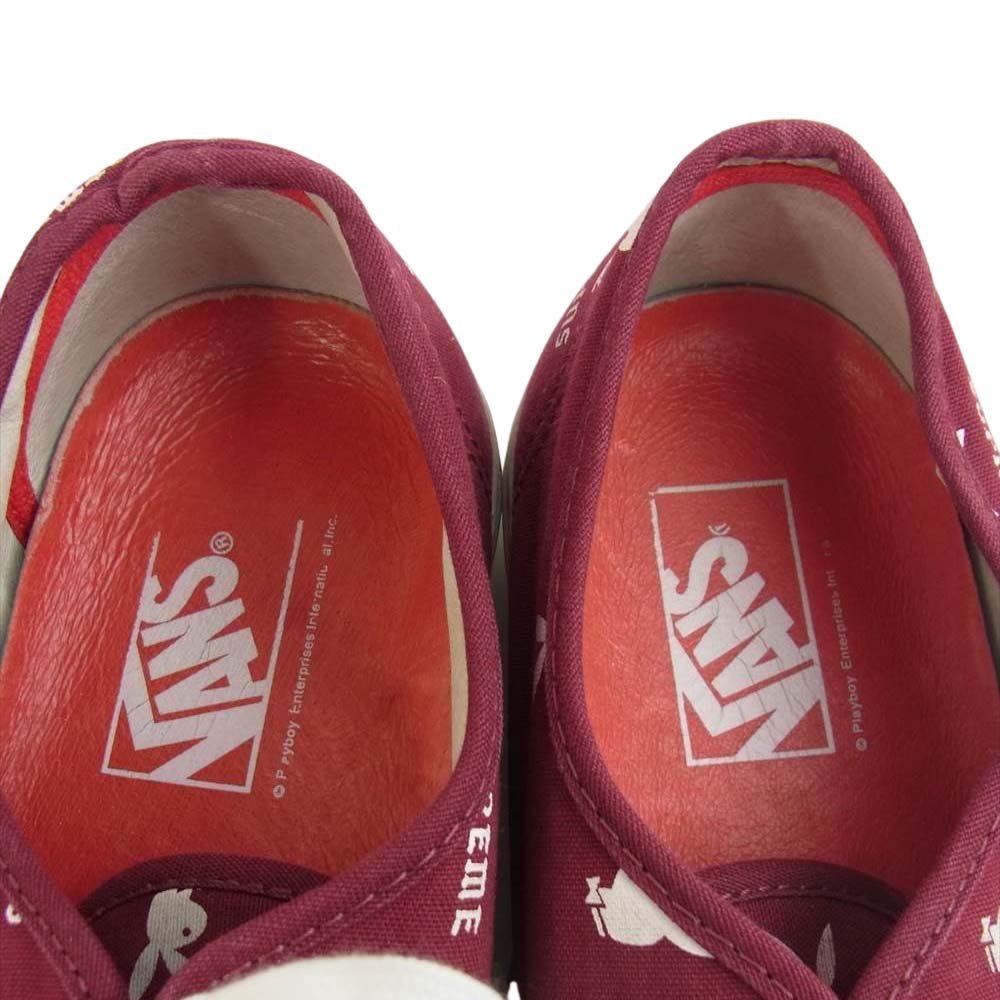 Supreme シュプリーム ×Playboy × Vans Authentic プレイボーイ バンズ オーセンティック スニーカー ワインレッド系 26.5cm【中古】