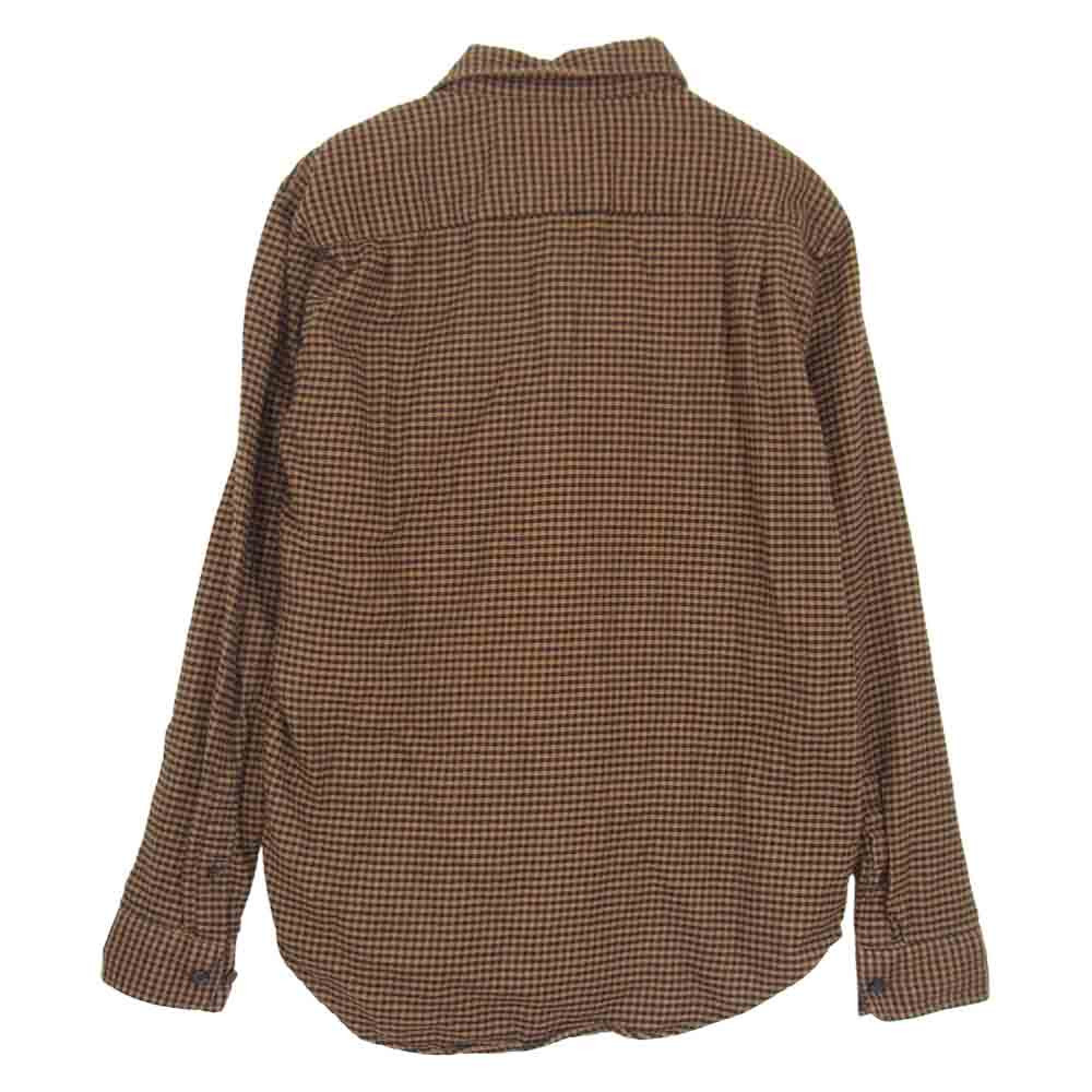 Supreme シュプリーム Houndstooth Flannel Shirt フランネル シャツ 茶 ブラウン系 S【中古】