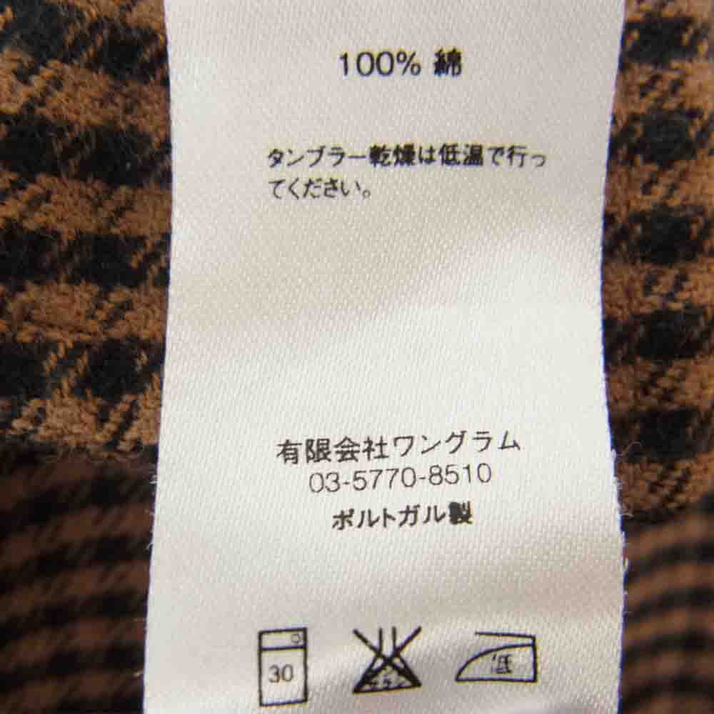 Supreme シュプリーム Houndstooth Flannel Shirt フランネル シャツ 茶 ブラウン系 S【中古】