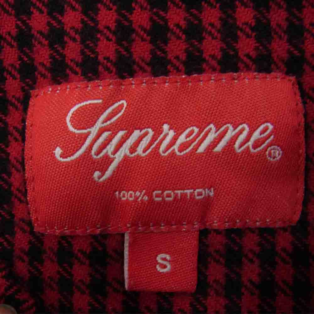 Supreme シュプリーム Houndstooth Flannel Shirt フランネル シャツ 赤 レッド系 S【中古】