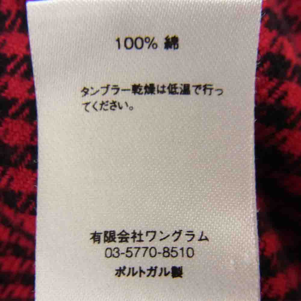 Supreme シュプリーム Houndstooth Flannel Shirt フランネル シャツ 赤 レッド系 S【中古】