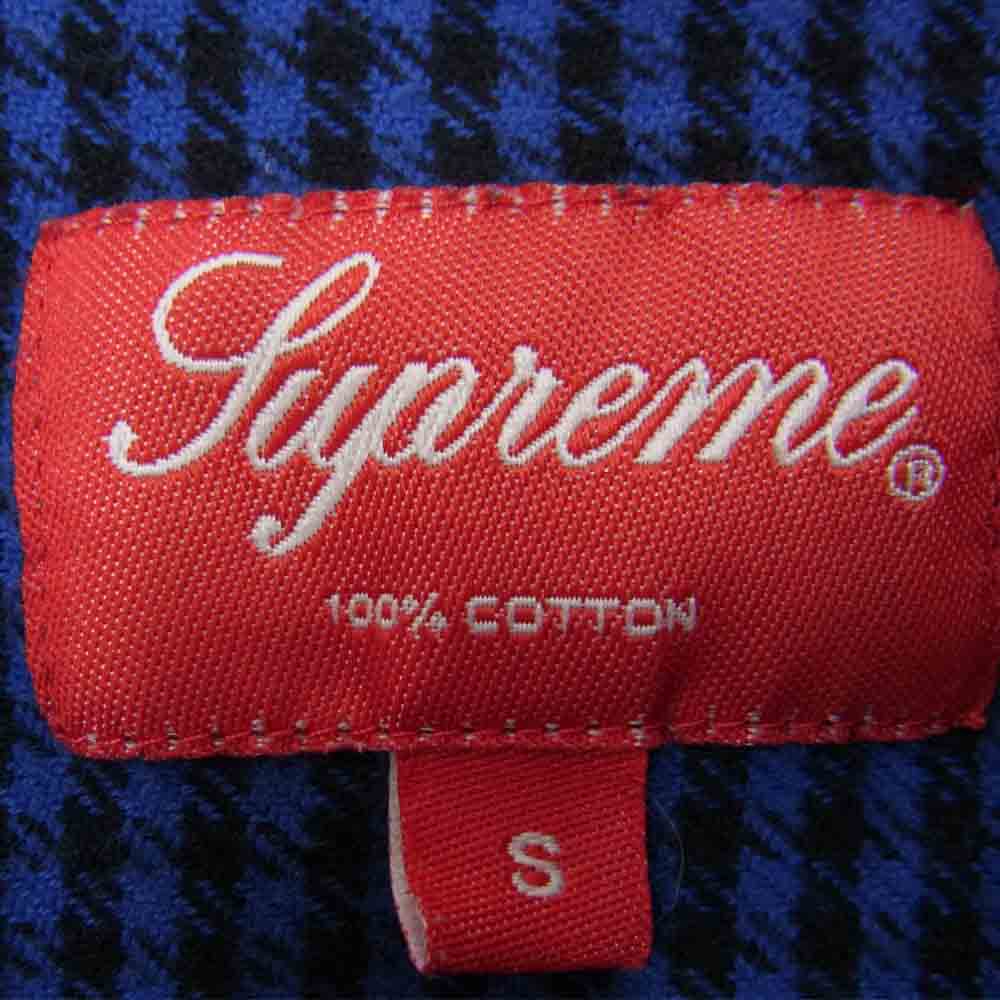 Supreme シュプリーム Houndstooth Flannel Shirt フランネル シャツ 青 ブルー系 S【中古】