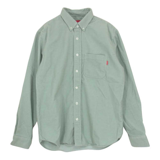 Supreme シュプリーム Corduroy shirts コーデュロイ シャツ ライトグリーン系【中古】