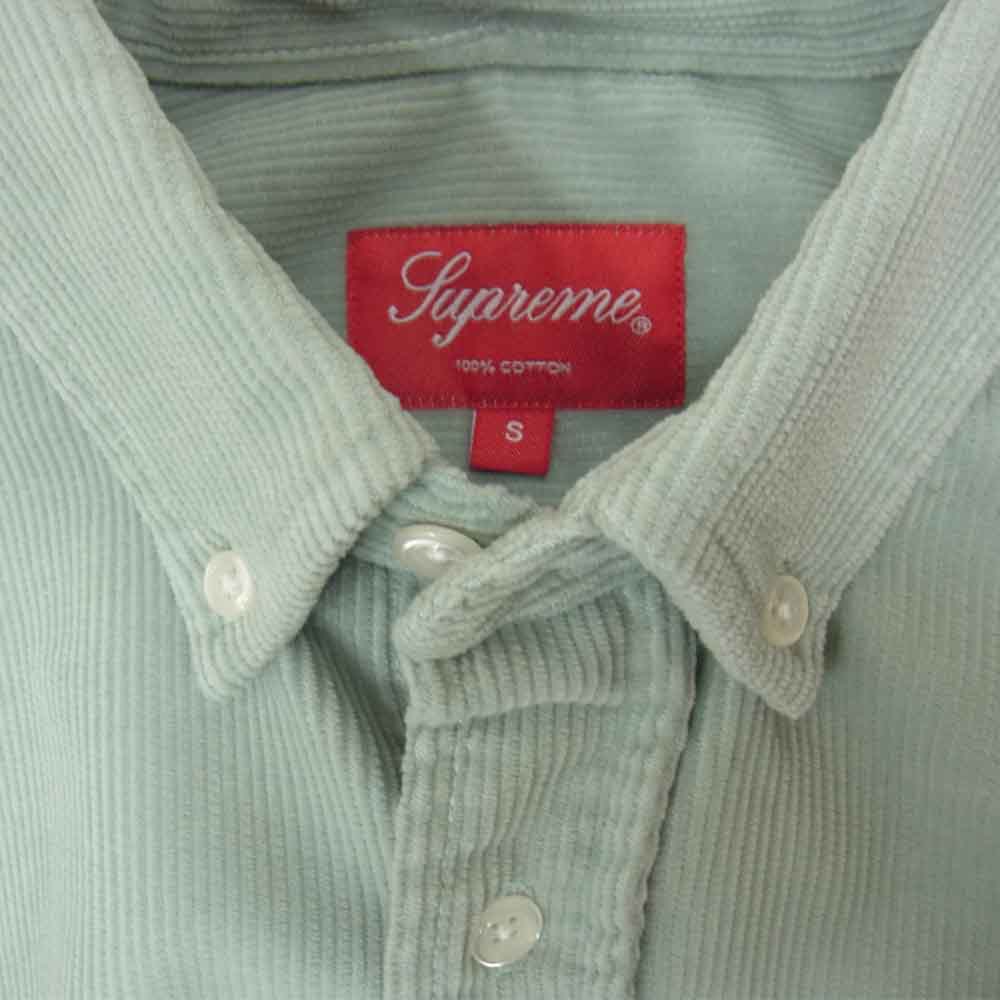 Supreme シュプリーム Corduroy shirts コーデュロイ シャツ ライトグリーン系【中古】