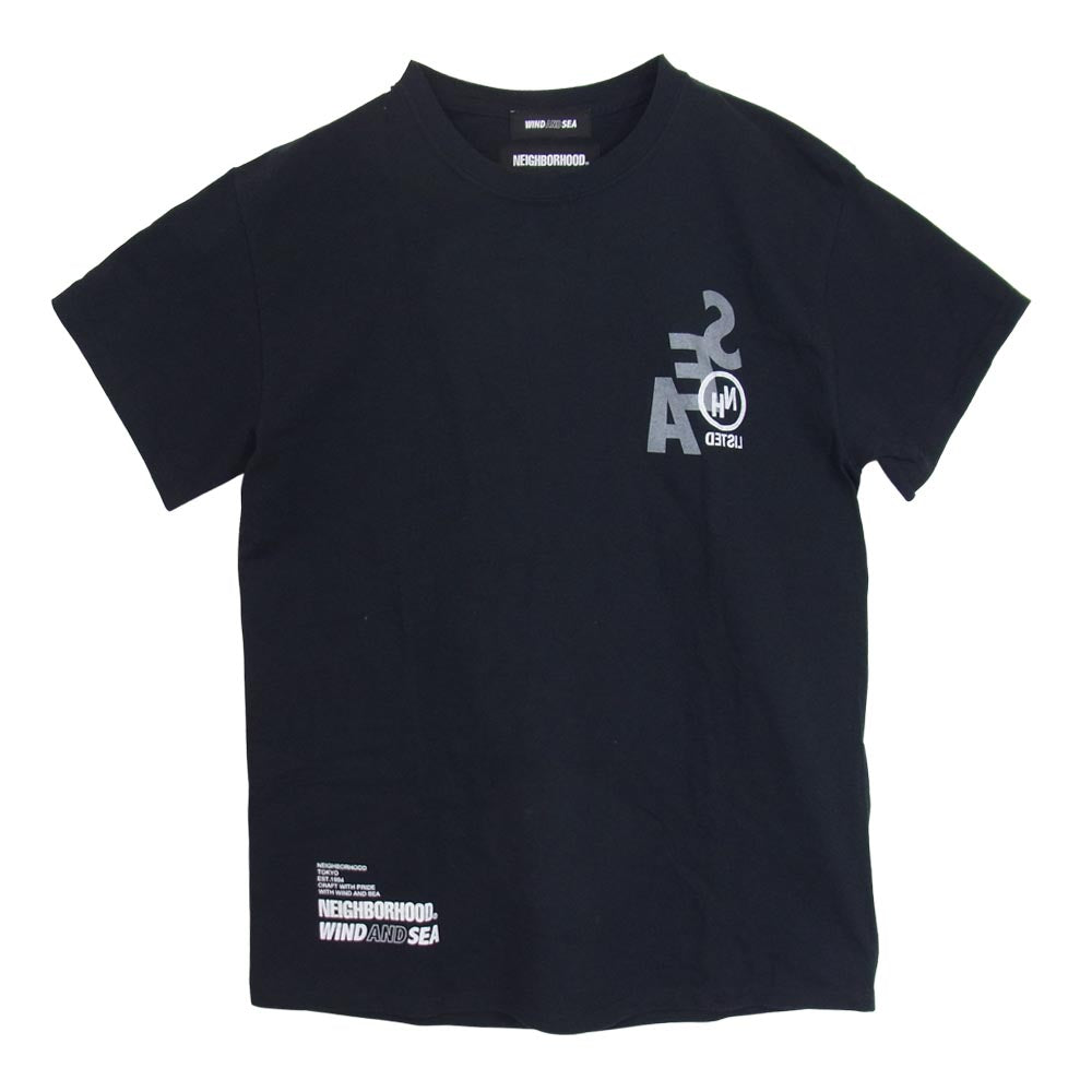 NEIGHBORHOOD ネイバーフッド 211EL04N-STM01S × WIND AND SEA ウィンダンシー CASETIFY ケースティファイ プリント 半袖 Tシャツ ブラック系 M【中古】
