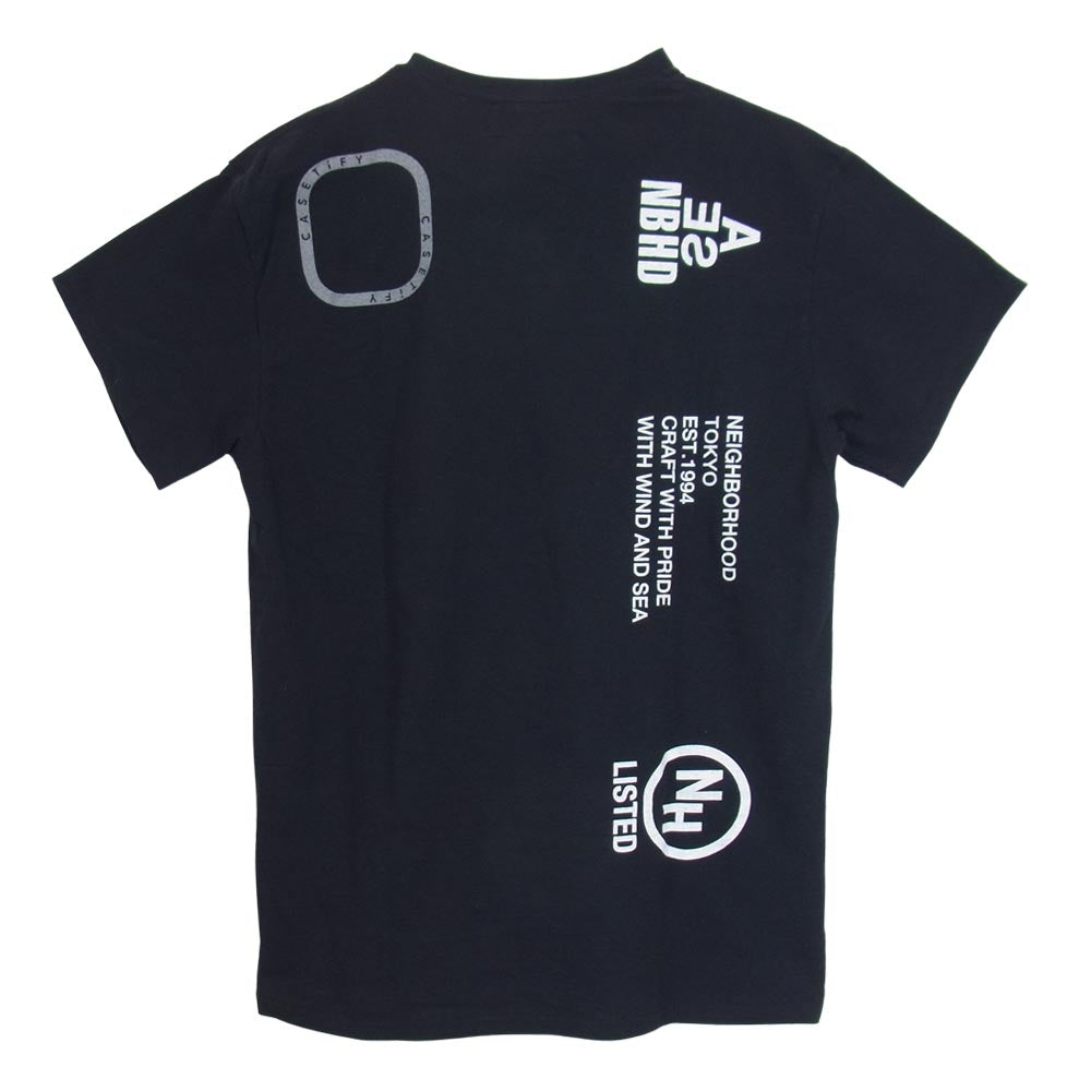 NEIGHBORHOOD ネイバーフッド 211EL04N-STM01S × WIND AND SEA ウィンダンシー CASETIFY ケースティファイ プリント 半袖 Tシャツ ブラック系 M【中古】