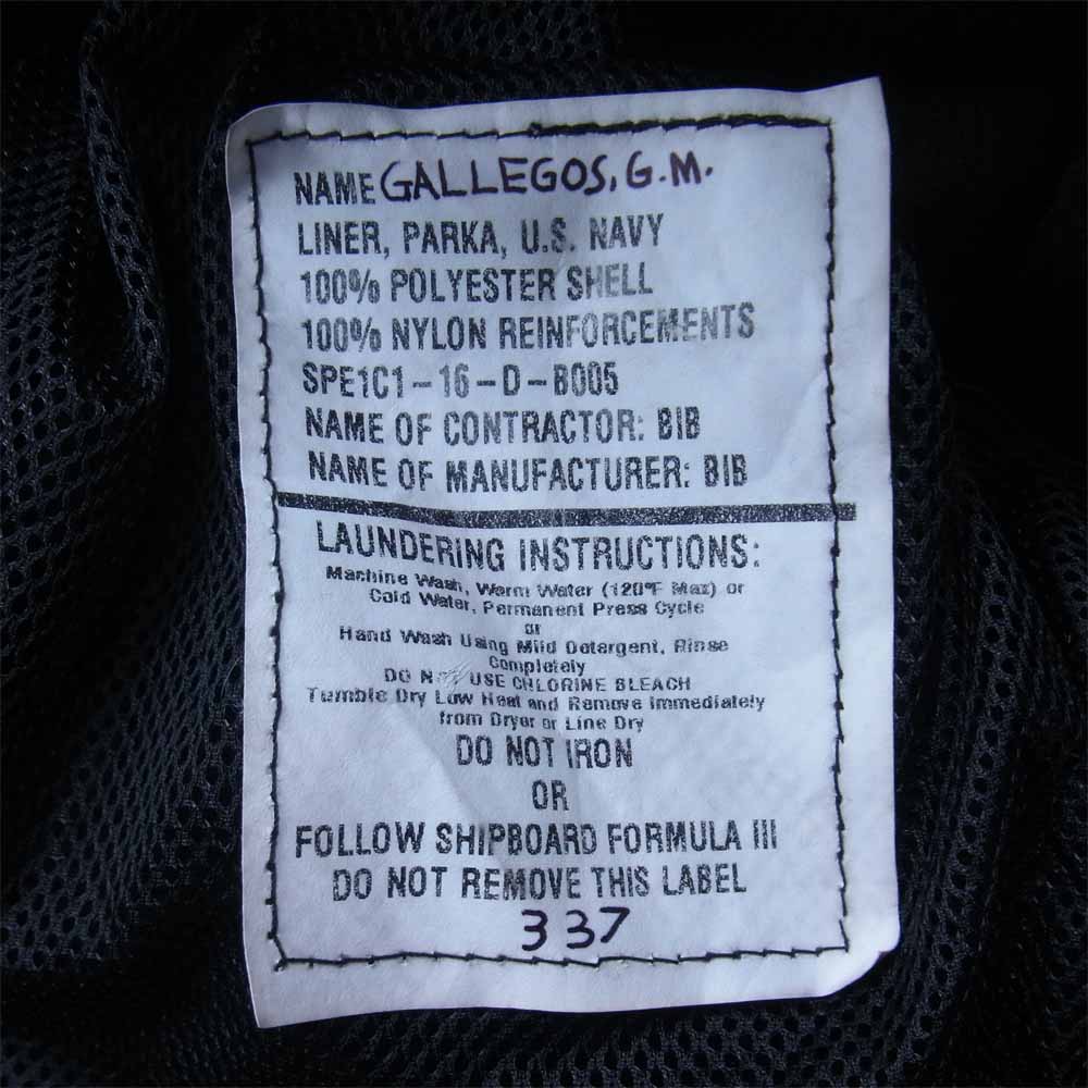 アメリカ軍 8415-01-582-3735 LINER PARKA ライナー フリース ジャケット ブラック系 S【中古】