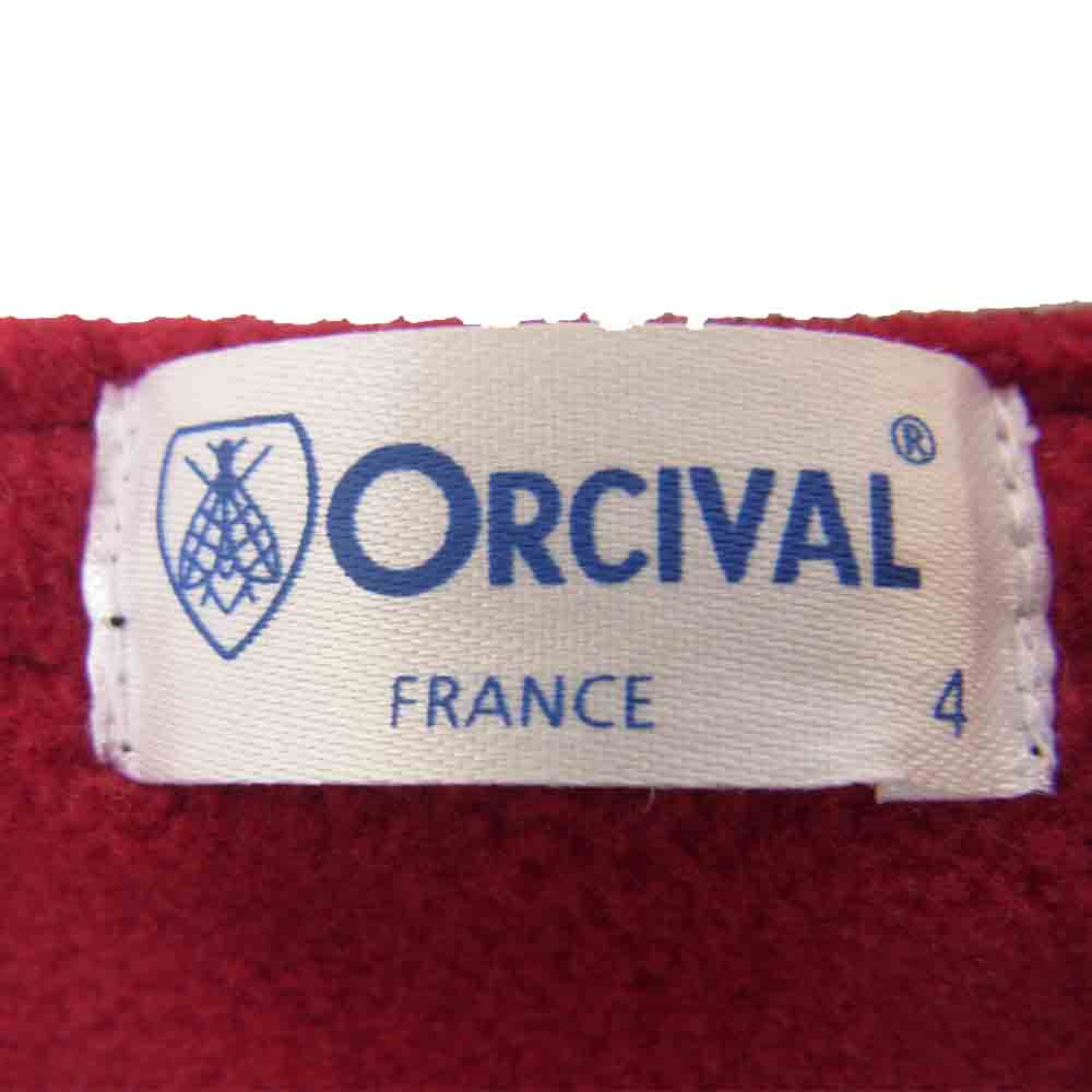 ORCIVAL オーシバル 19A-NW-002 フリースライニング コットンロード ボーダー カットソー ボートネック バスクシャツ ブラック系 4【美品】【中古】