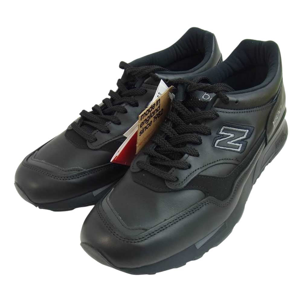 NEW BALANCE ニューバランス 国内正規品 英国製 M1500TK トリプルブラック レザー ローカット スニーカー ブラック系 US10.58D【新古品】【未使用】【中古】