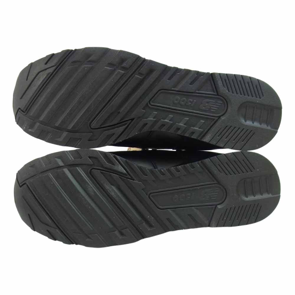 NEW BALANCE ニューバランス 国内正規品 英国製 M1500TK トリプルブラック レザー ローカット スニーカー ブラック系 US10.58D【新古品】【未使用】【中古】