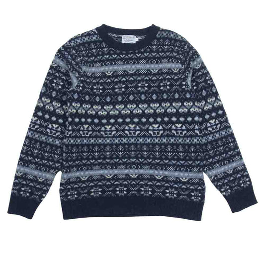 INVERALLAN インバーアラン 英国製 クルーネック ニット セーター ブラック系 36【中古】