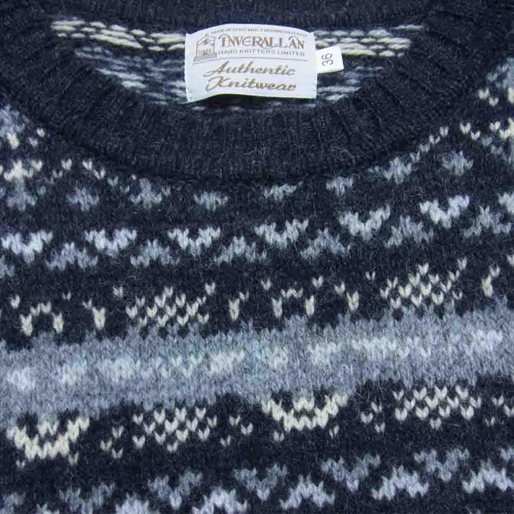 INVERALLAN インバーアラン 英国製 クルーネック ニット セーター ブラック系 36【中古】