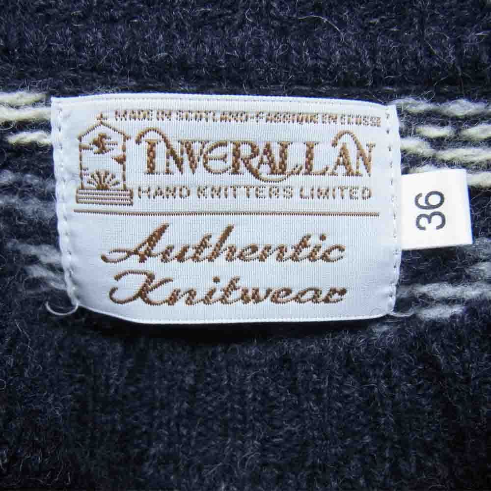 INVERALLAN インバーアラン 英国製 クルーネック ニット セーター ブラック系 36【中古】