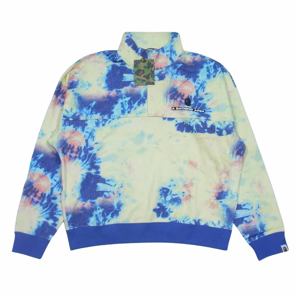 A BATHING APE アベイシングエイプ 1I30113008 TIE DYE STAND COLLAR LOOSE FIT SWEAT タイダイ スタンドカラー ルーズフィット スウェット マルチカラー系 M【新古品】【未使用】【中古】