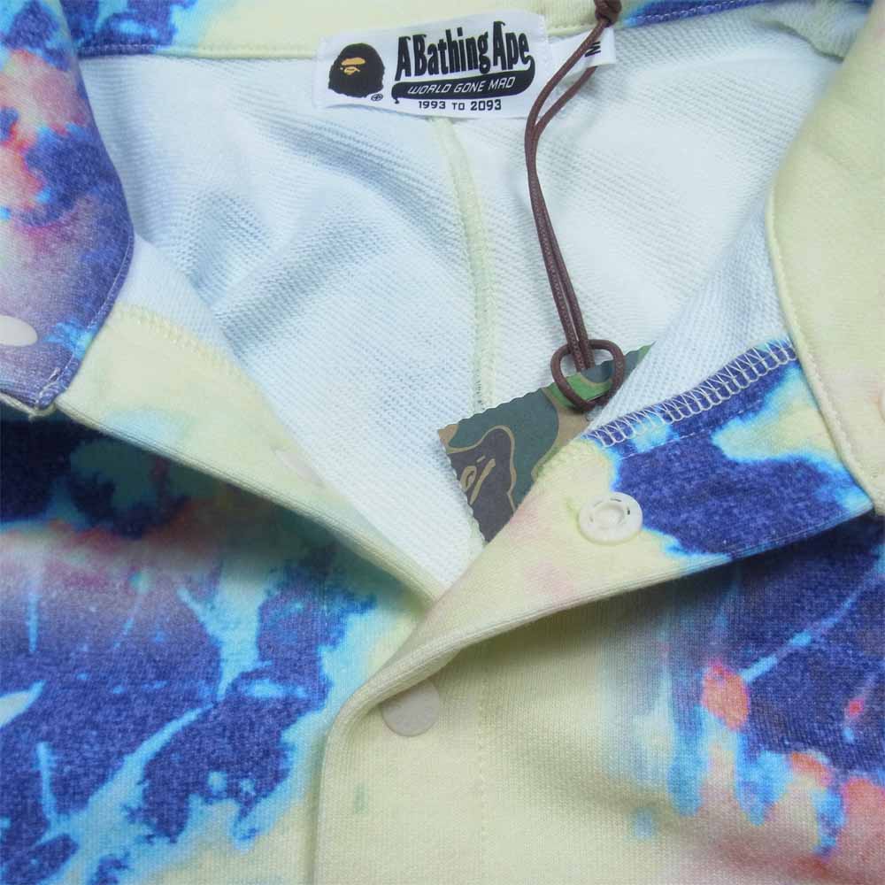 A BATHING APE アベイシングエイプ 1I30113008 TIE DYE STAND COLLAR LOOSE FIT SWEAT タイダイ スタンドカラー ルーズフィット スウェット マルチカラー系 M【新古品】【未使用】【中古】