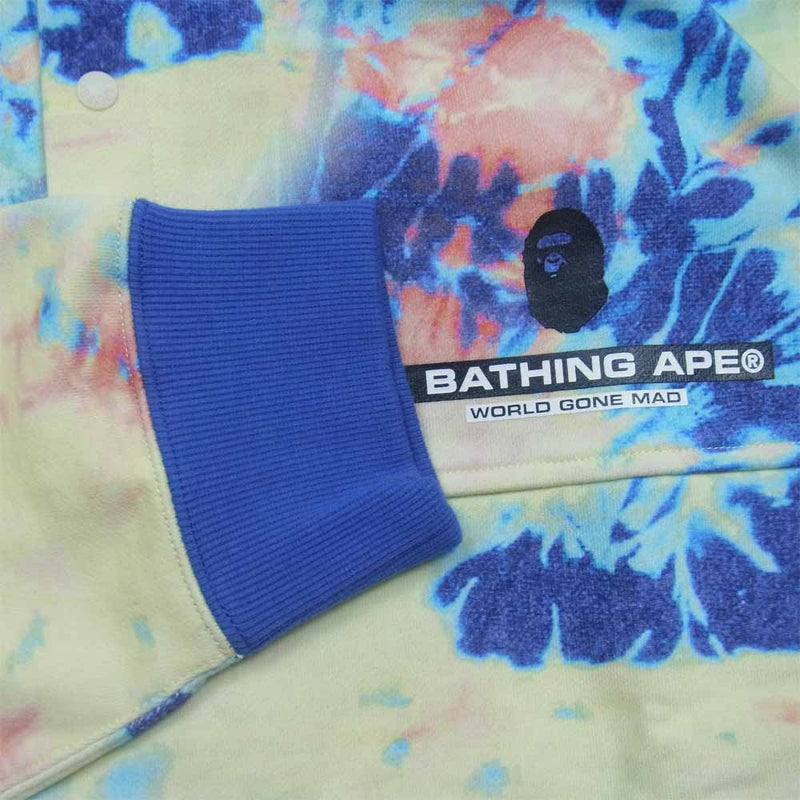 A BATHING APE アベイシングエイプ 1I30113008 TIE DYE STAND COLLAR LOOSE FIT SWEAT  タイダイ スタンドカラー ルーズフィット スウェット マルチカラー系 M【新古品】【未使用】【中古】