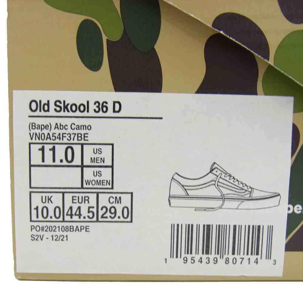 A BATHING APE アベイシングエイプ 1H73191910 × VANS バンズ ABC Camo Old Skool カモ オールドスクール グリーン系 29cm【新古品】【未使用】【中古】