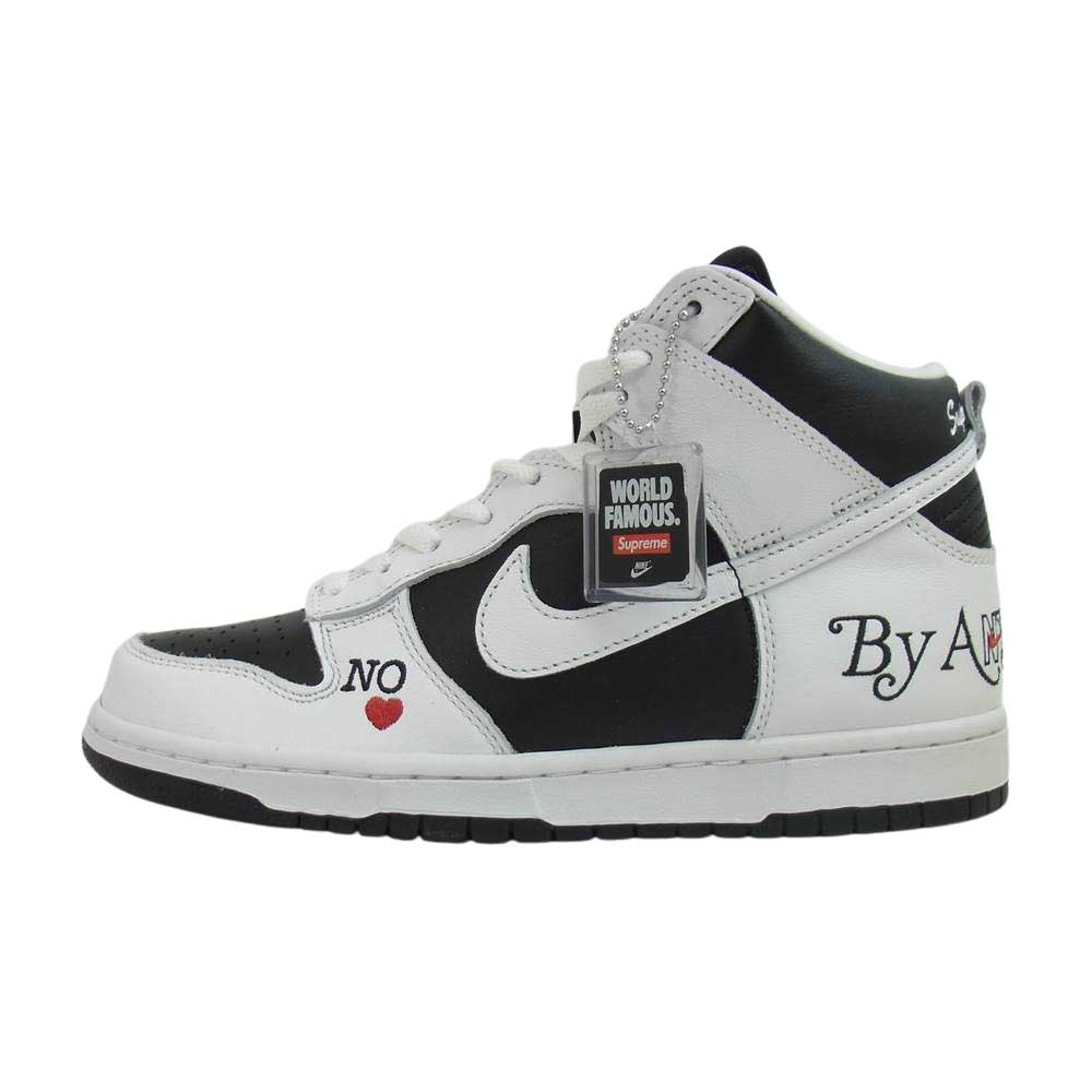 Supreme シュプリーム 22SS DN3741-002 NIKE SB Dunk High By Any Means ナイキ ダンク バイエニーミーンズ ブラック×ホワイト 25.5cm【新古品】【未使用】【中古】