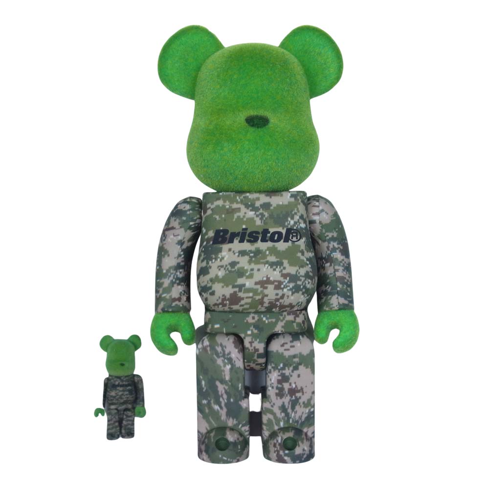 READY MADE レディメイド × F.C.R.B エフシーアールビー × MEDICOM TOY メディコムトイ BE@RBRICK ベアブリック 100% & 400% グリーン系【美品】【中古】